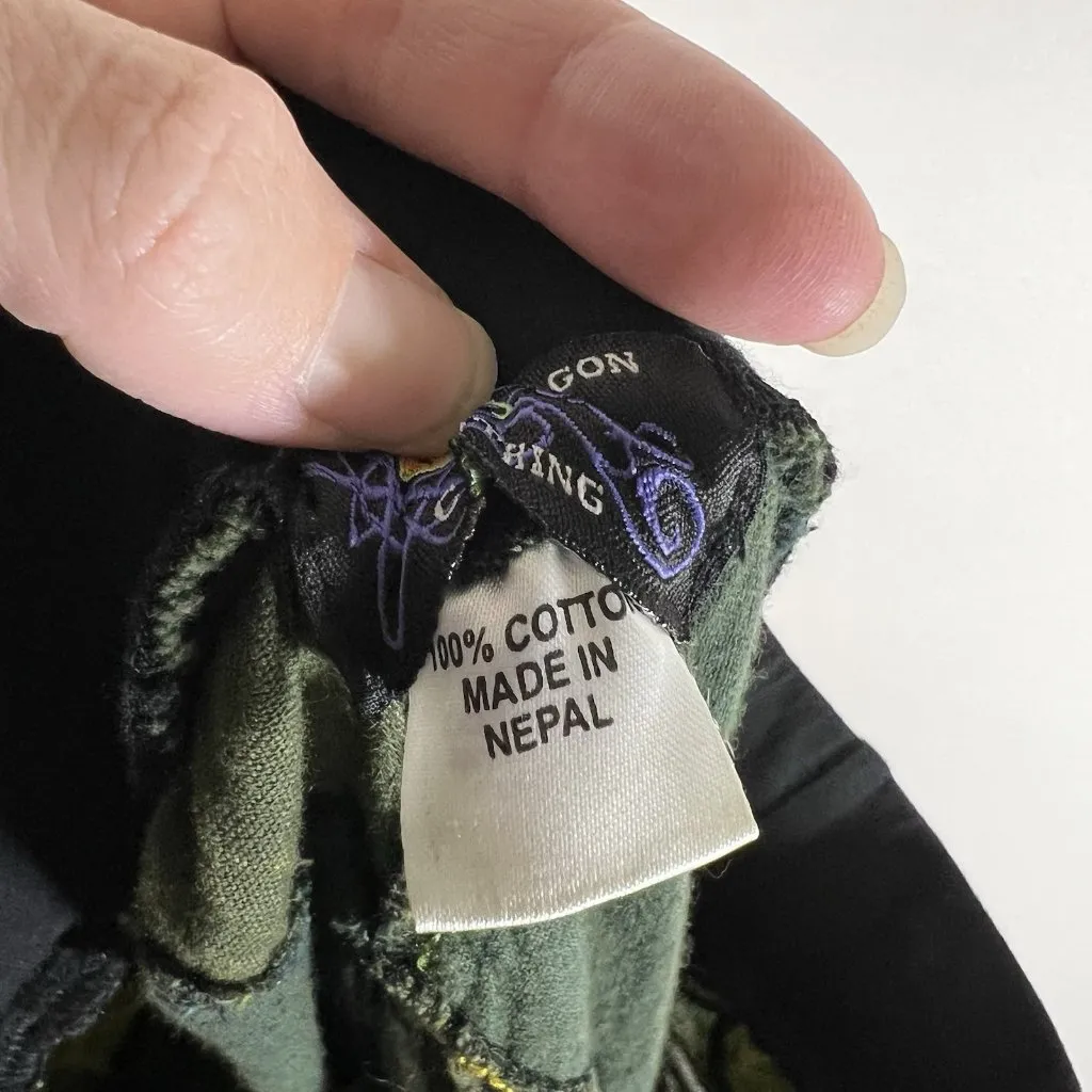 Wicked‎ Dragon Maxi Skirt Witchy Goddess Long black green gypsy skirt Boho large - Image 9