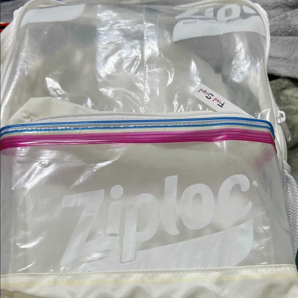 Clear Backpack with Pink and Blue Accents White - Image 4