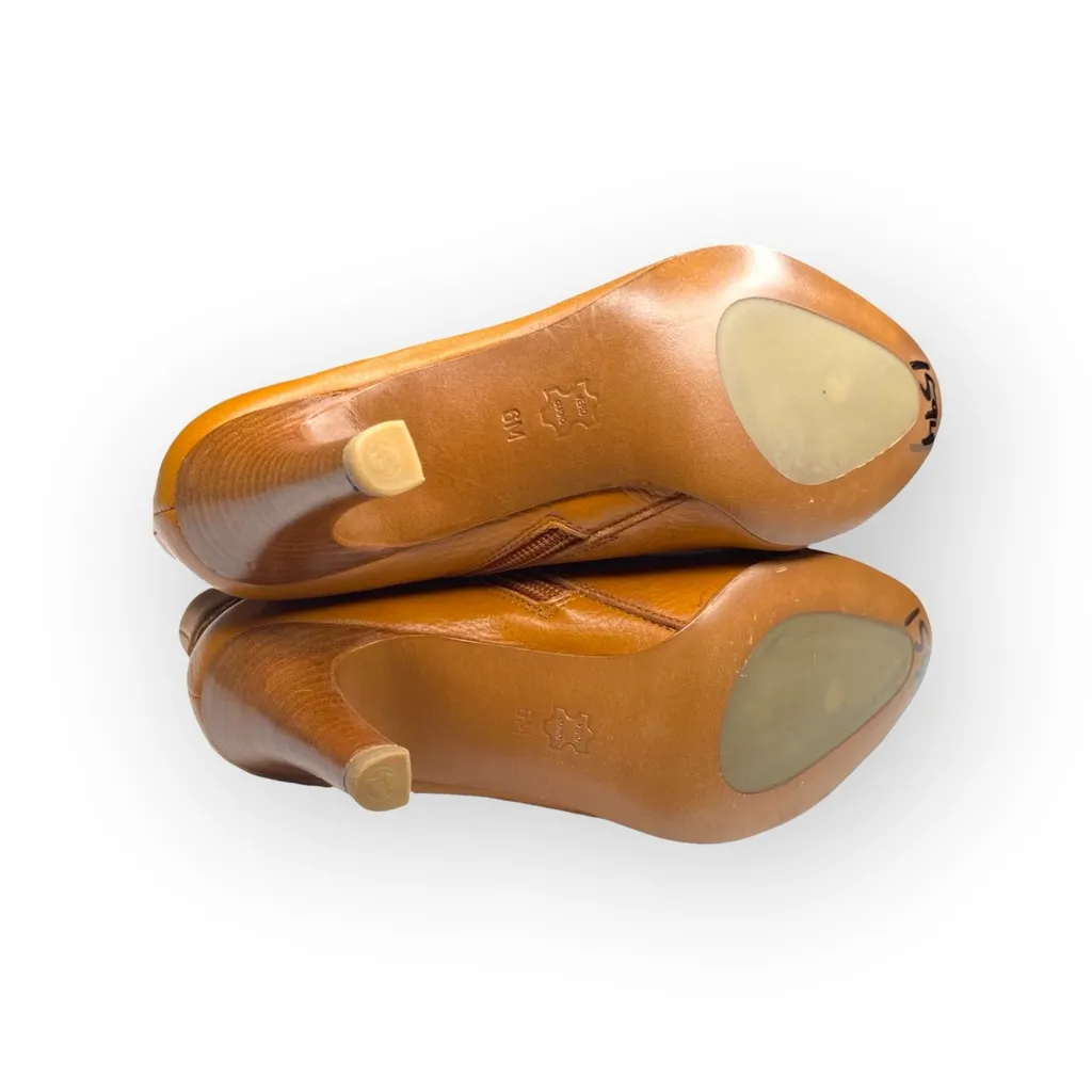 new Michael Kors ❁ Roadie Heeled Leather Ankle Boots Booties ❁ Luggage Tan ❁ 6M - Image 13