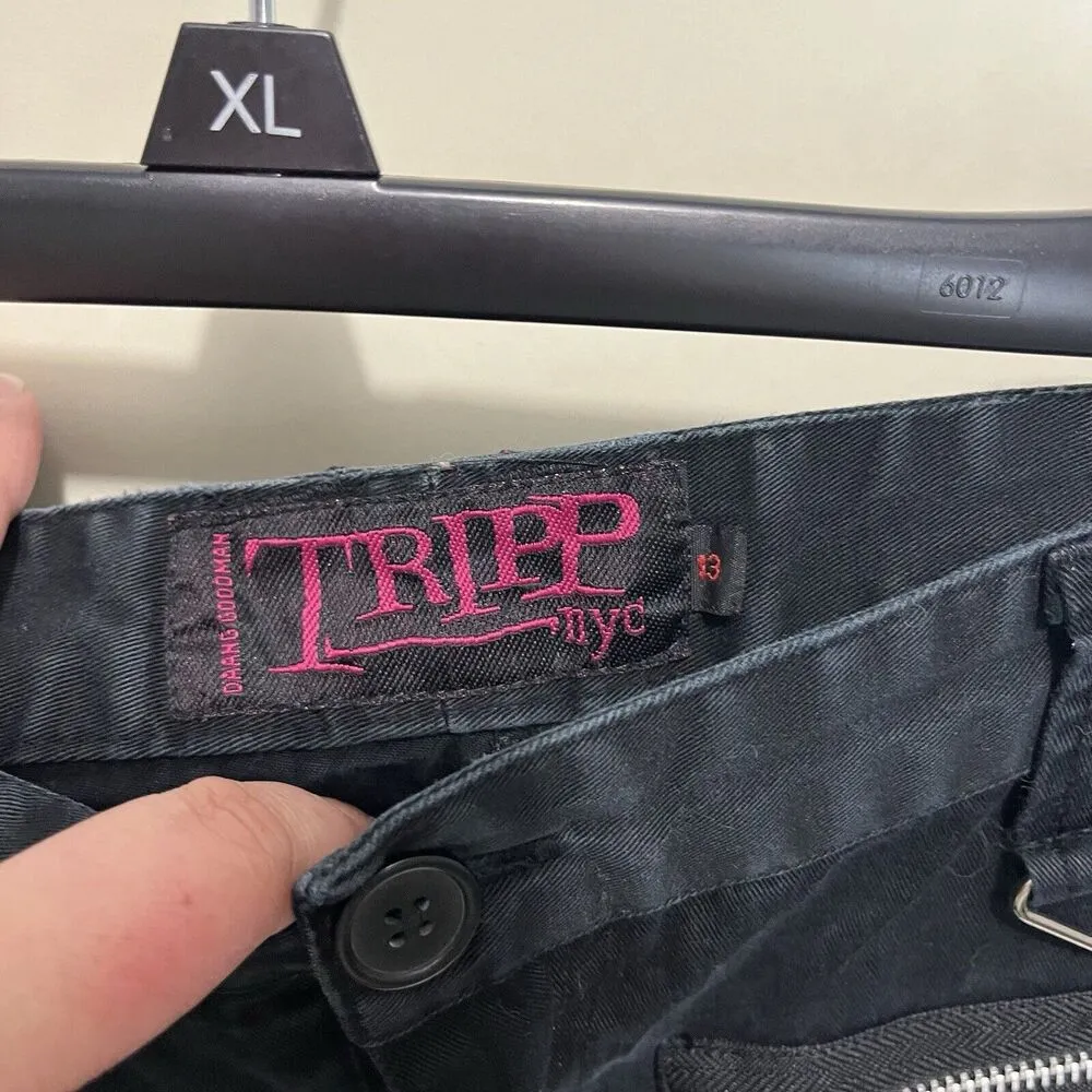 Tripp NYC Daang Goodman Black & Pink Plaid Crop Cargo Capri Pants Punk Goth Y2K Size undefined - Image 6