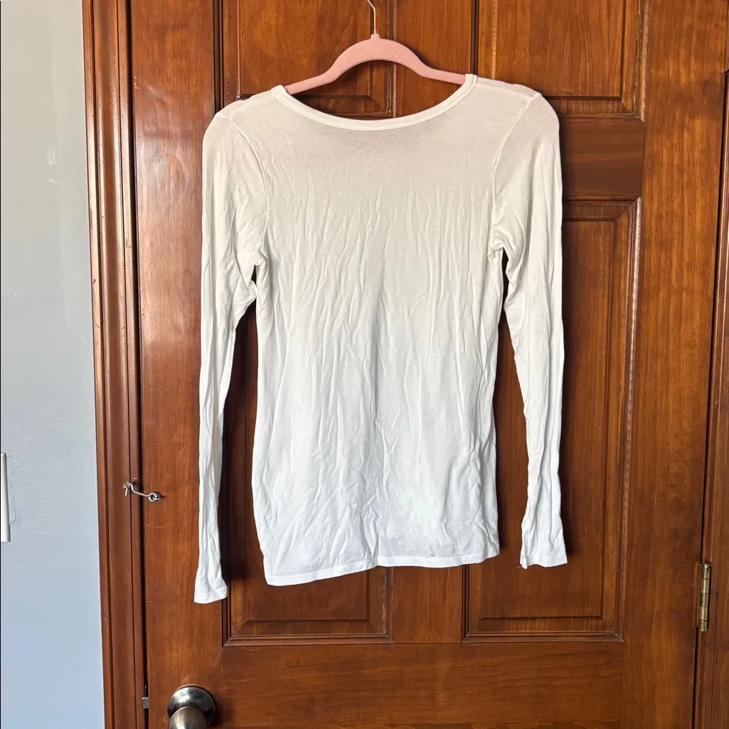 SPANX Classic White Long Sleeve Tee Size Large - Image 3