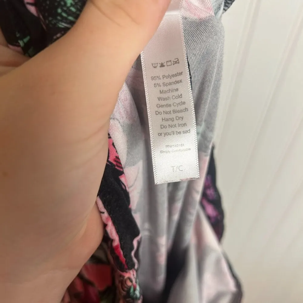 LulaRoe Black Floral Leggings O28 - Image 5