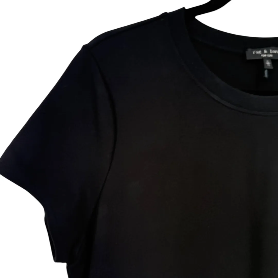 rag & bone Irina Ponte Maxi T-Shirt Dress Black Short Sleeve Size XL Minimalist - Image 10