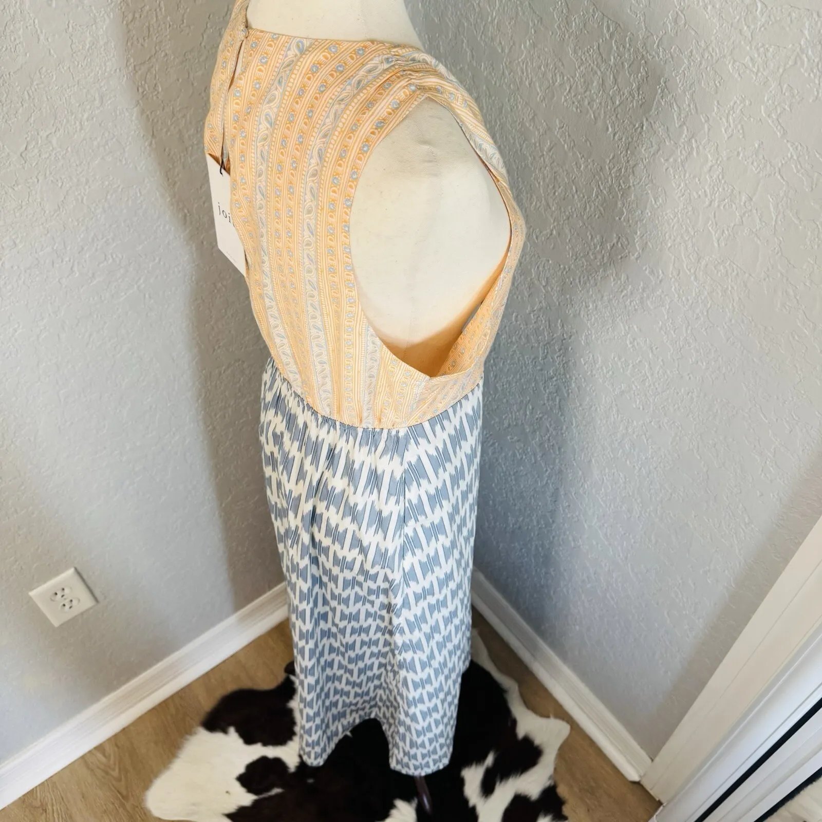 Joie Flippa Geo Print‎ Cotton Midi Dress, Blue/Yellow, Size 10, NWT - Image 17