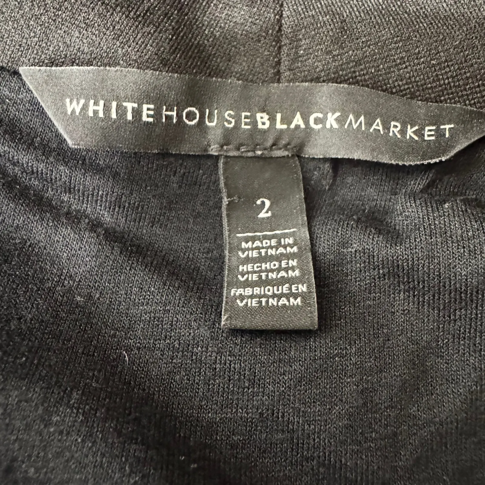 WHBM Black Asymmetrical Zipper Cowl Neck Sweater Jacket Size 2 - Image 4