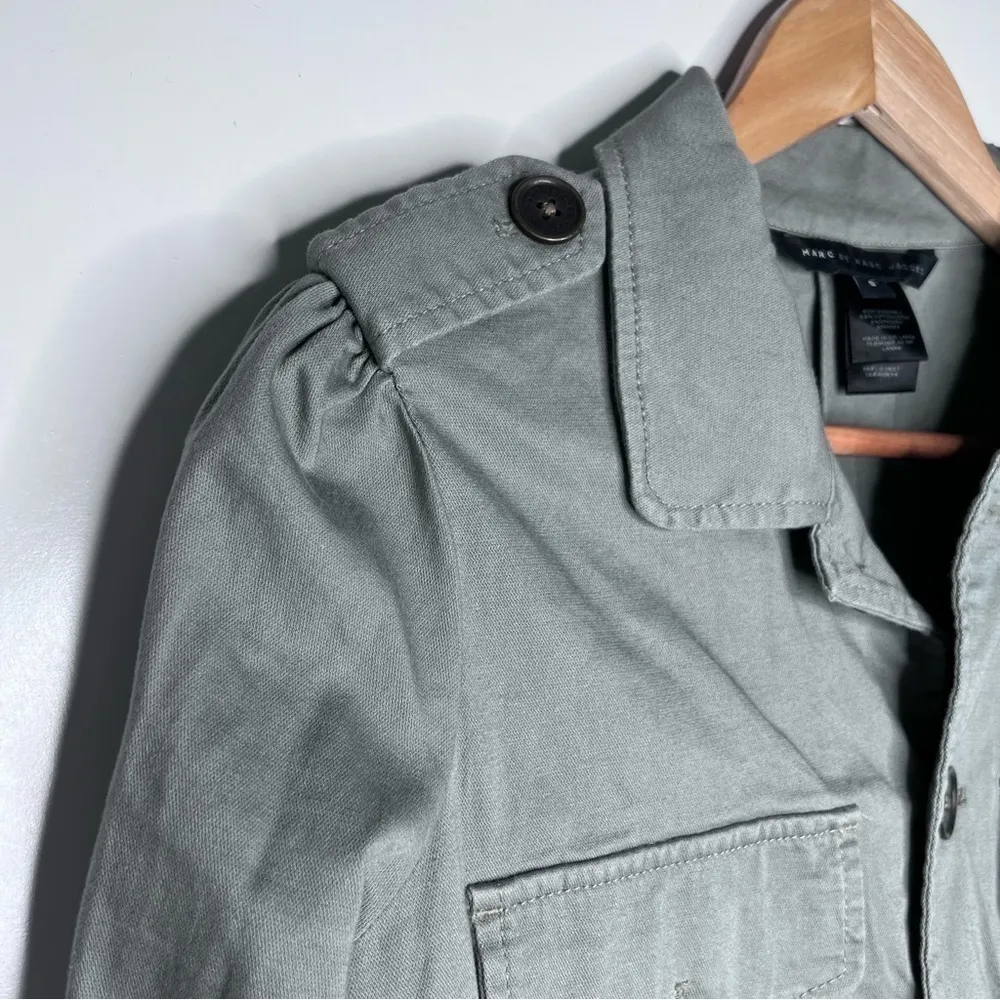Marc By Marc Jacobs Green Military Utility Jacket Size Small - Image 3