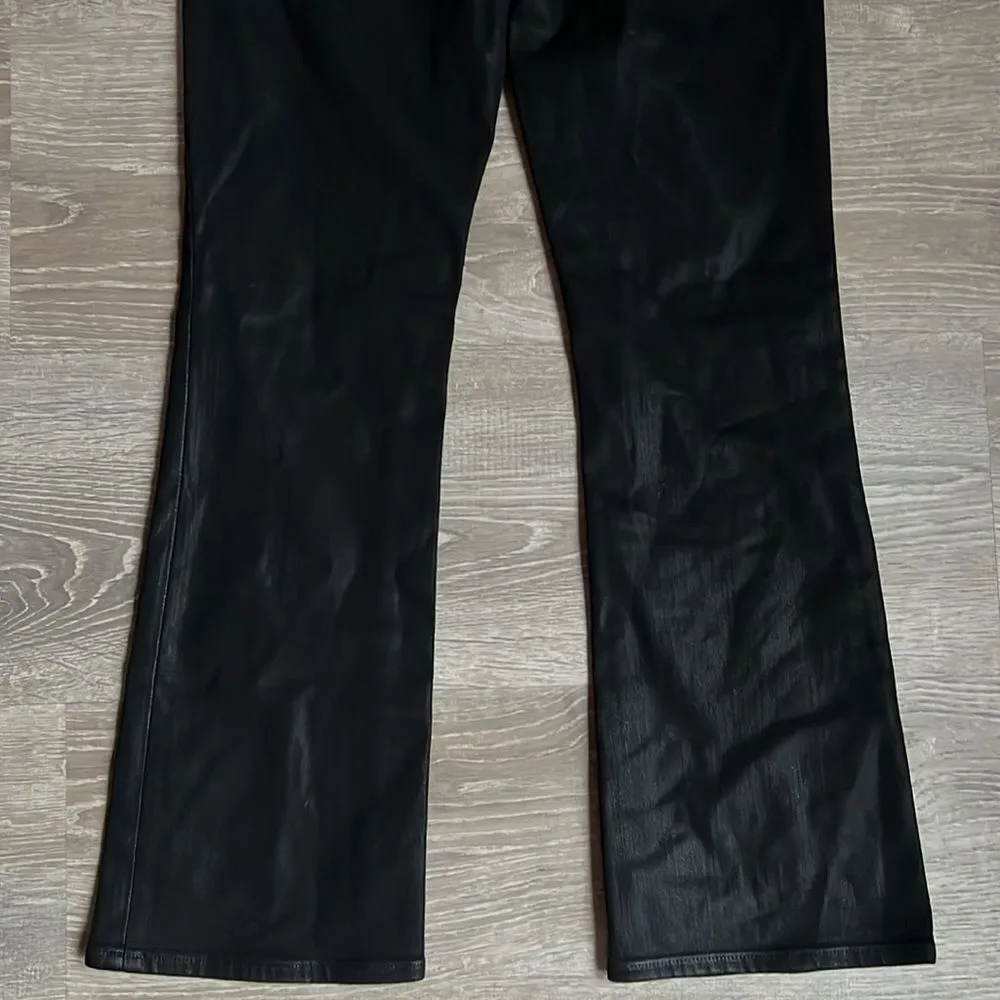 NEW Madewell Kick Out Crop Jeans in True Black Wash: Coated Edition - Image 13