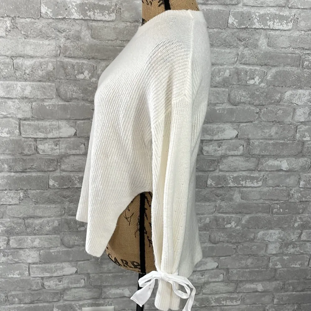 Mustard Seed Tie Sleeves White Sweater - Image 2