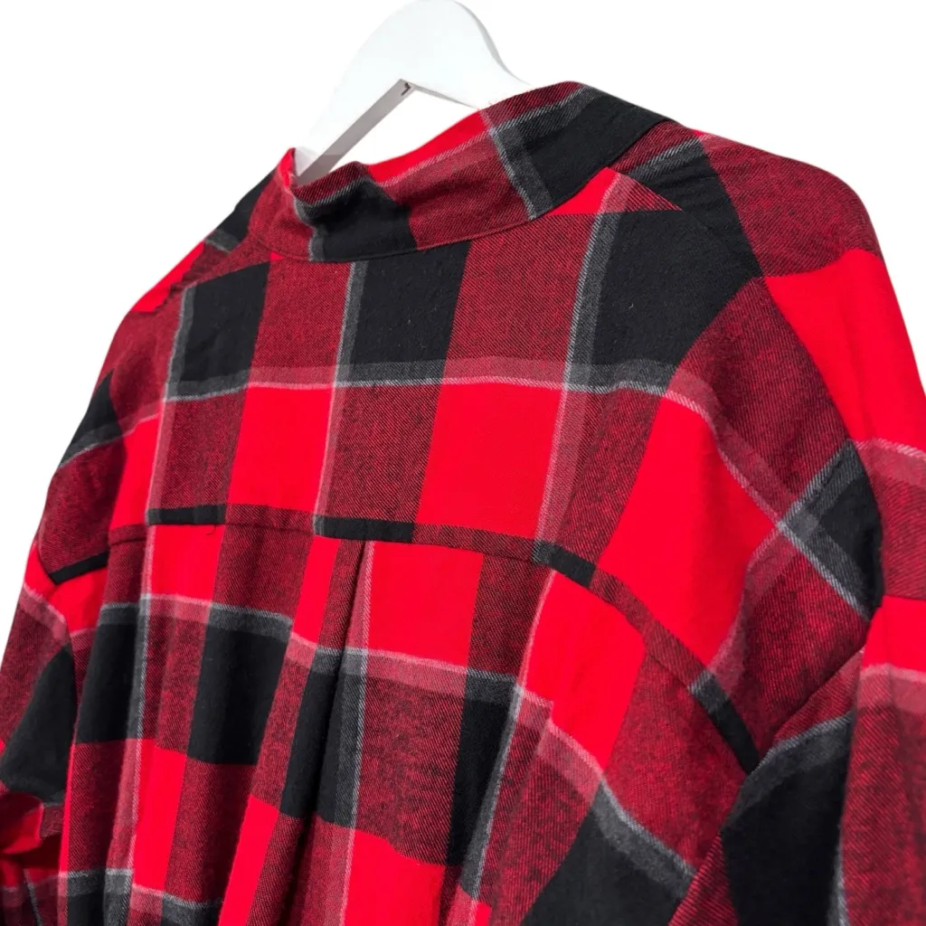 Stars Above Red & Black Plaid Flannel Robe Tie Closure Size XL / XXL NWT - Image 10