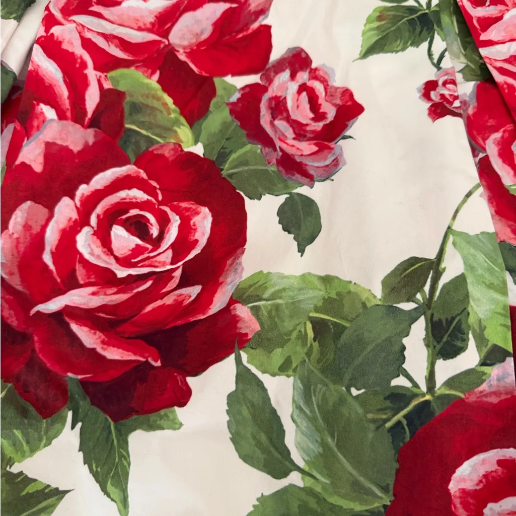 Meshki Juana Floral Halter Dress Red Roses NWT Women’s Large - Image 4