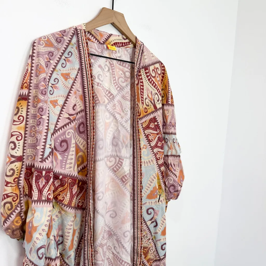 Agua Bendita Cora Leva Tunic Beach Coverup Multicolor One Size ** missing tie - Image 4