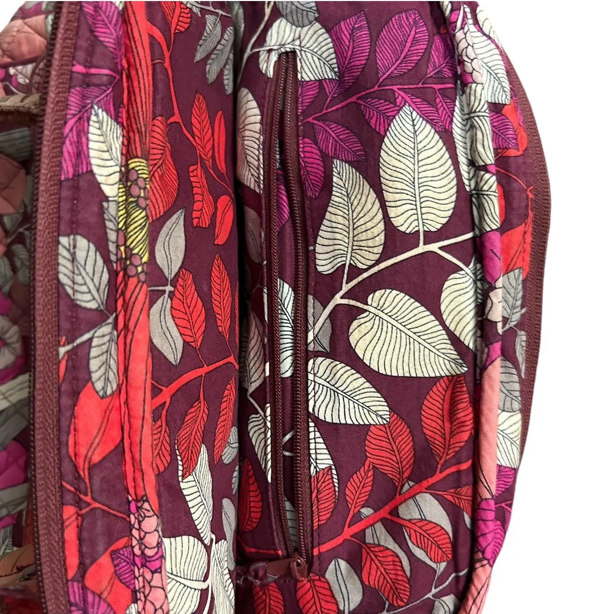 Retro Floral Vera Bradley Bowler Bag Pink Red Cotton Y2K Coquette Purse‎ Floral - Image 6