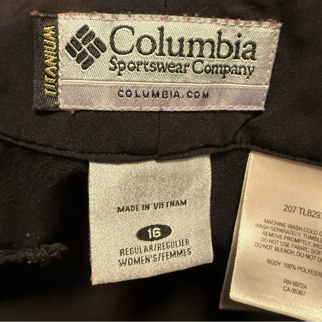 Columbia Wide Leg Lightweight Utility Pants Zip Pockets Black Women’s Size 16 - Image 5