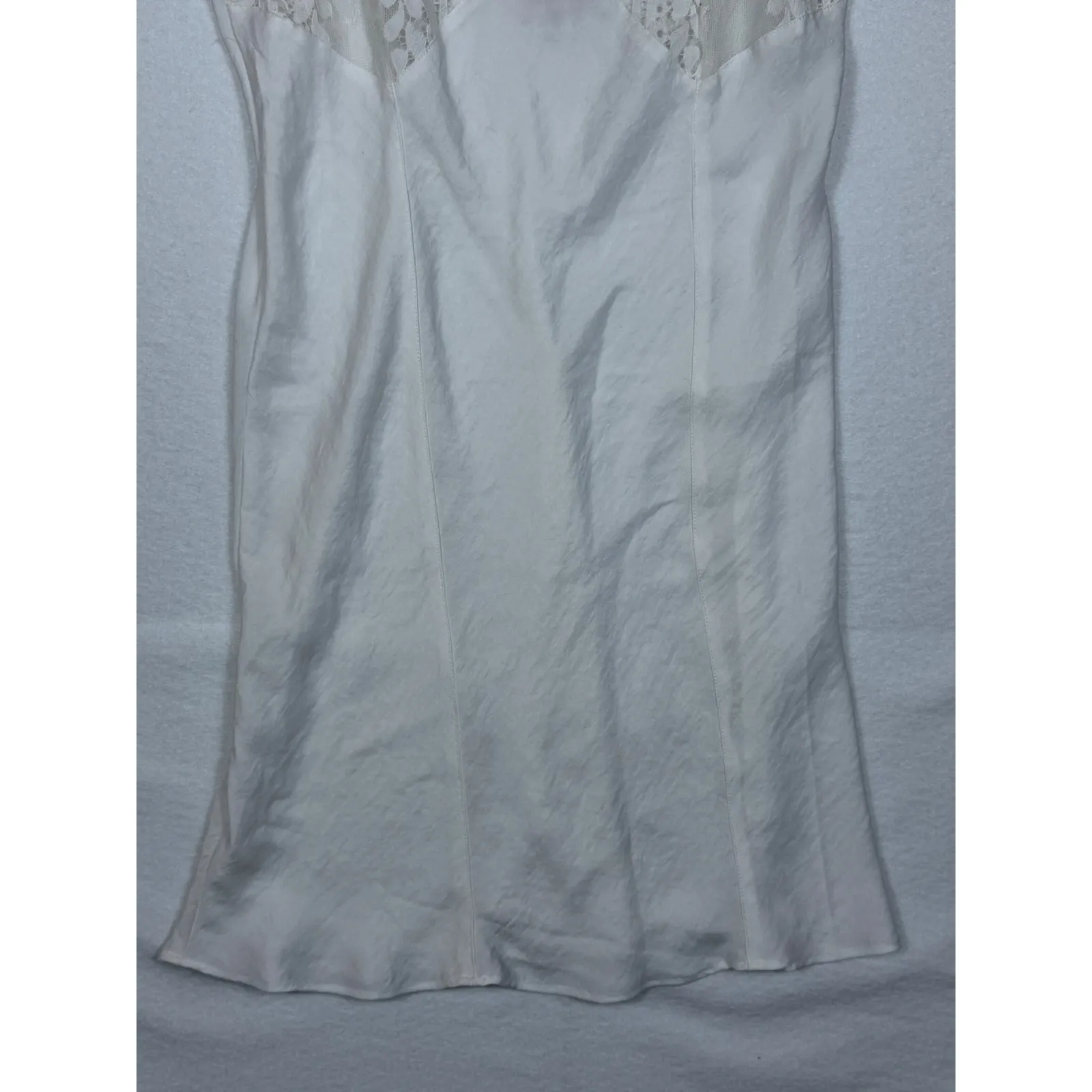 Jezebel White Lace Trim Slip Chemise Nightgown Lingerie Size M Bridal - Image 9