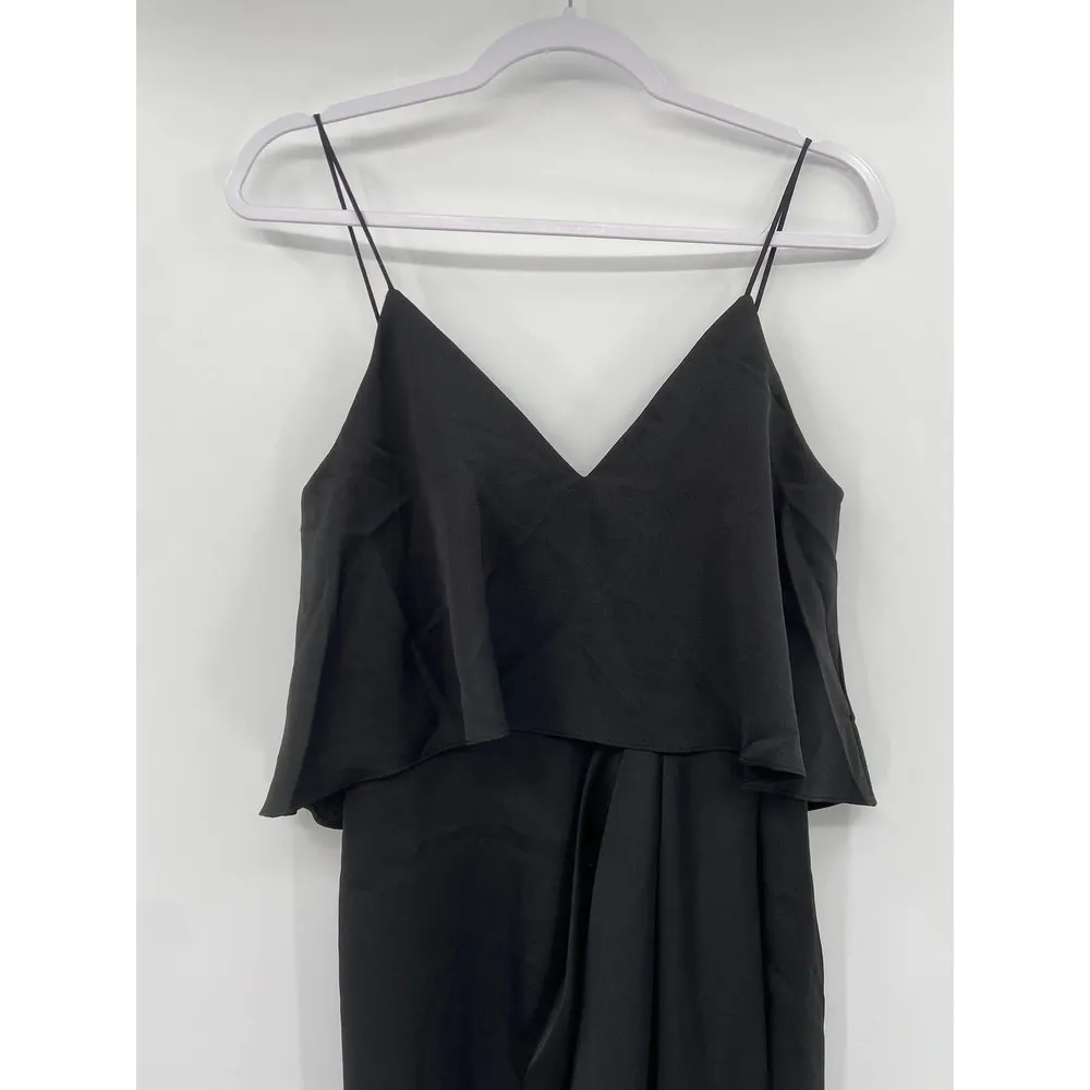 Shona Joy Luxe Frill Cocktail Dress Black Onyx Size 2 NWT - Image 3