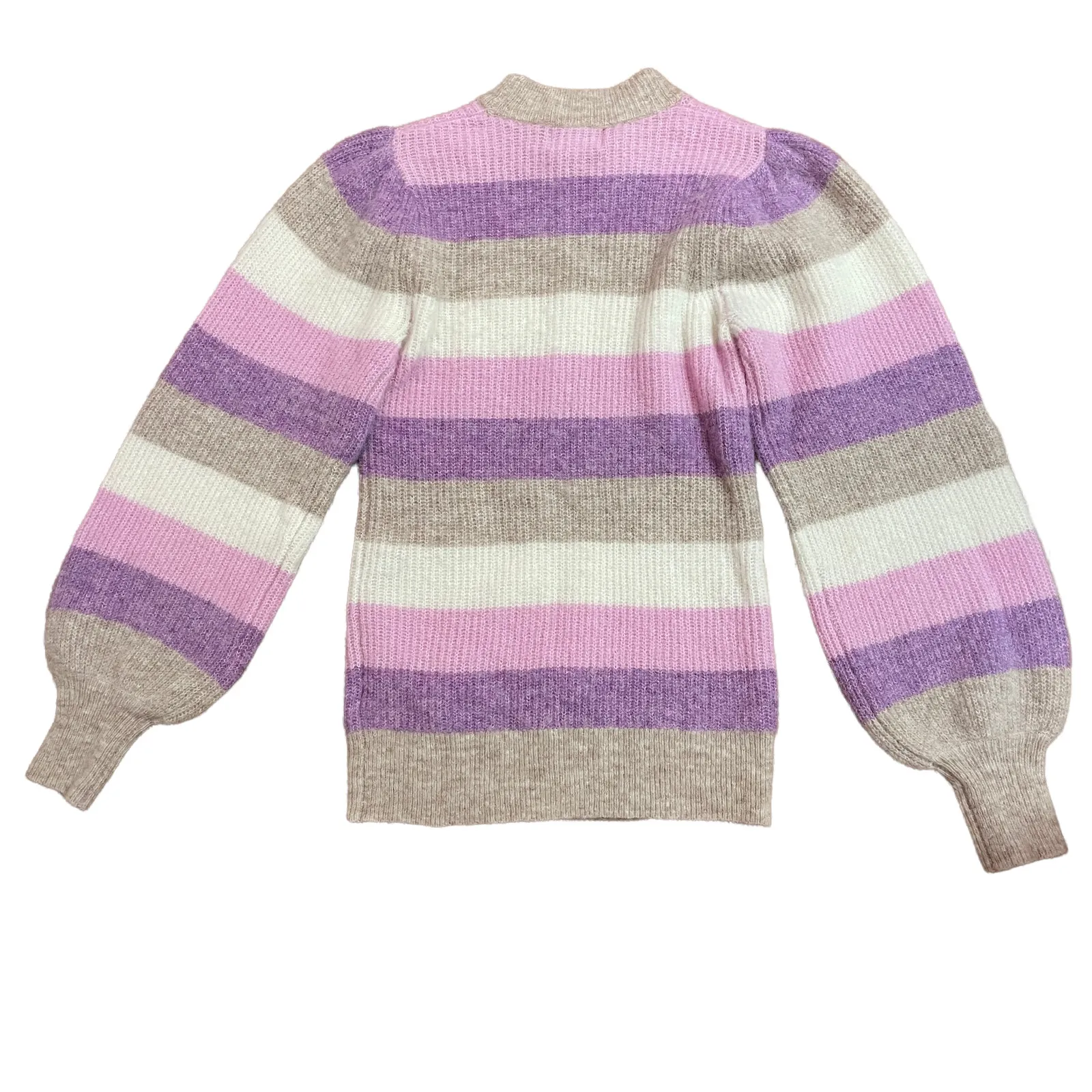 Ganni Stripe Sweater Pink Purple Beige - Image 2