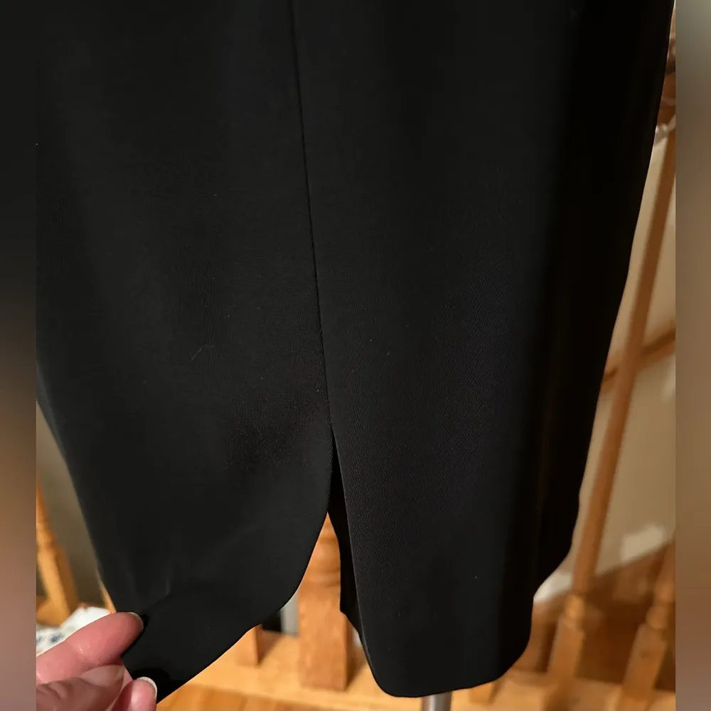 Jones New York  Black Side Pleated Sleeveless Sheath Career Dress Zip Back Sz 4. - Image 9