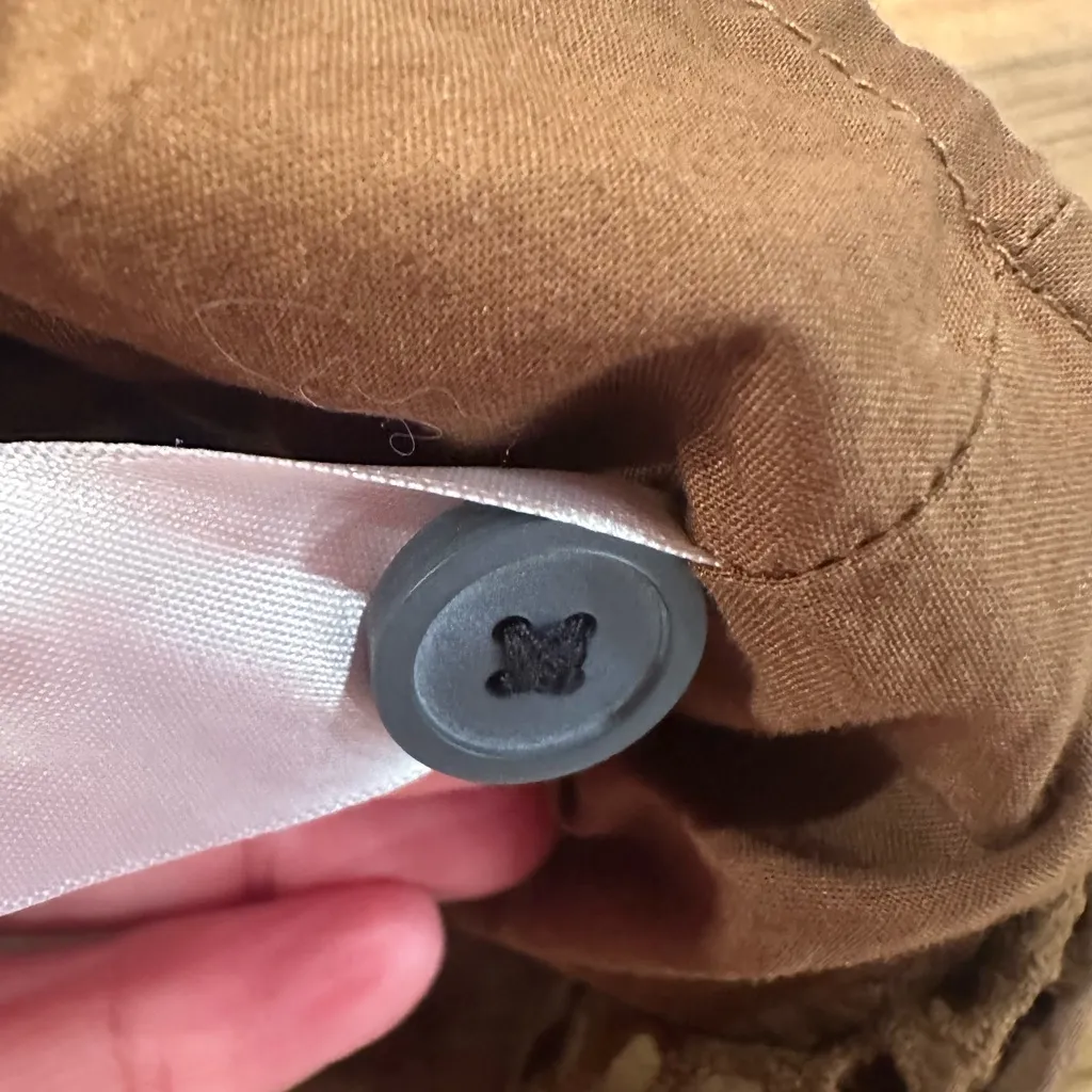 Everlane Tan Crochet Button-Up Blouse - Image 7