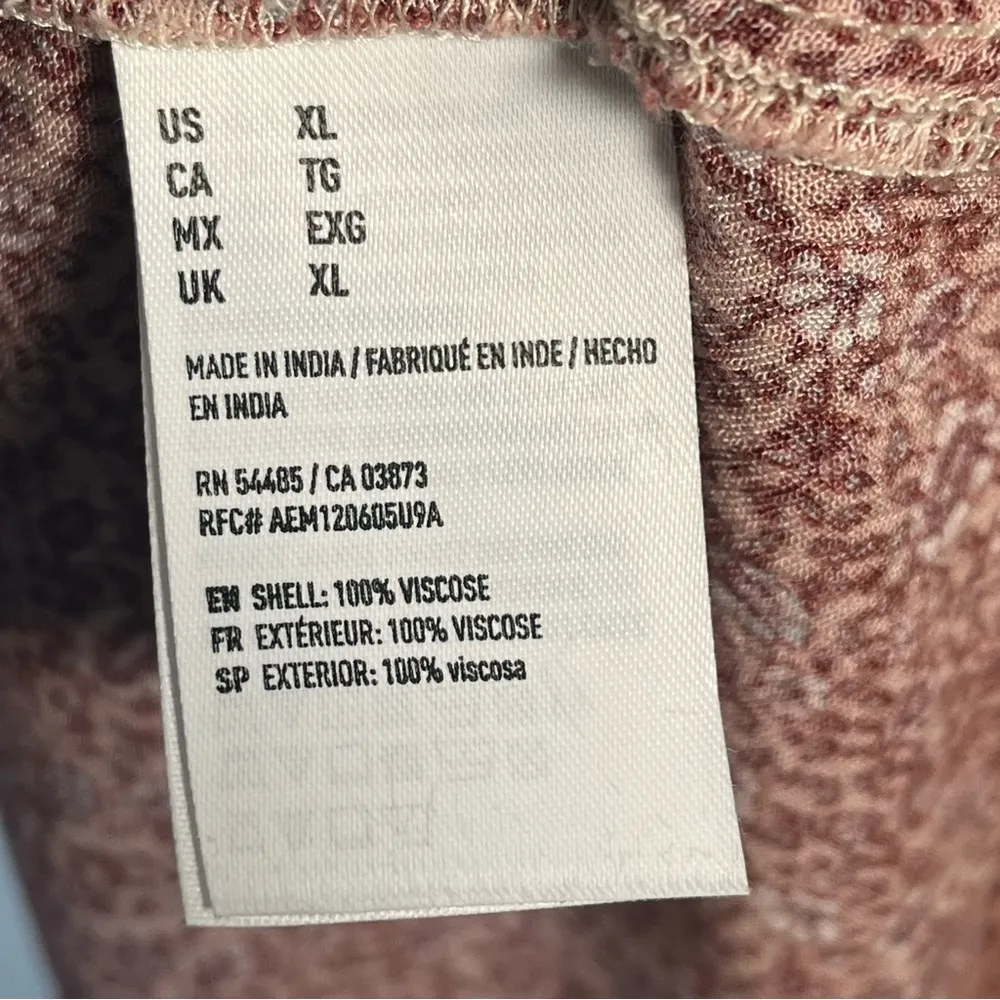 American Eagle  Strapless Maxi Dress With Side Slit Sz XL Pink Floral Smocked - Image 13