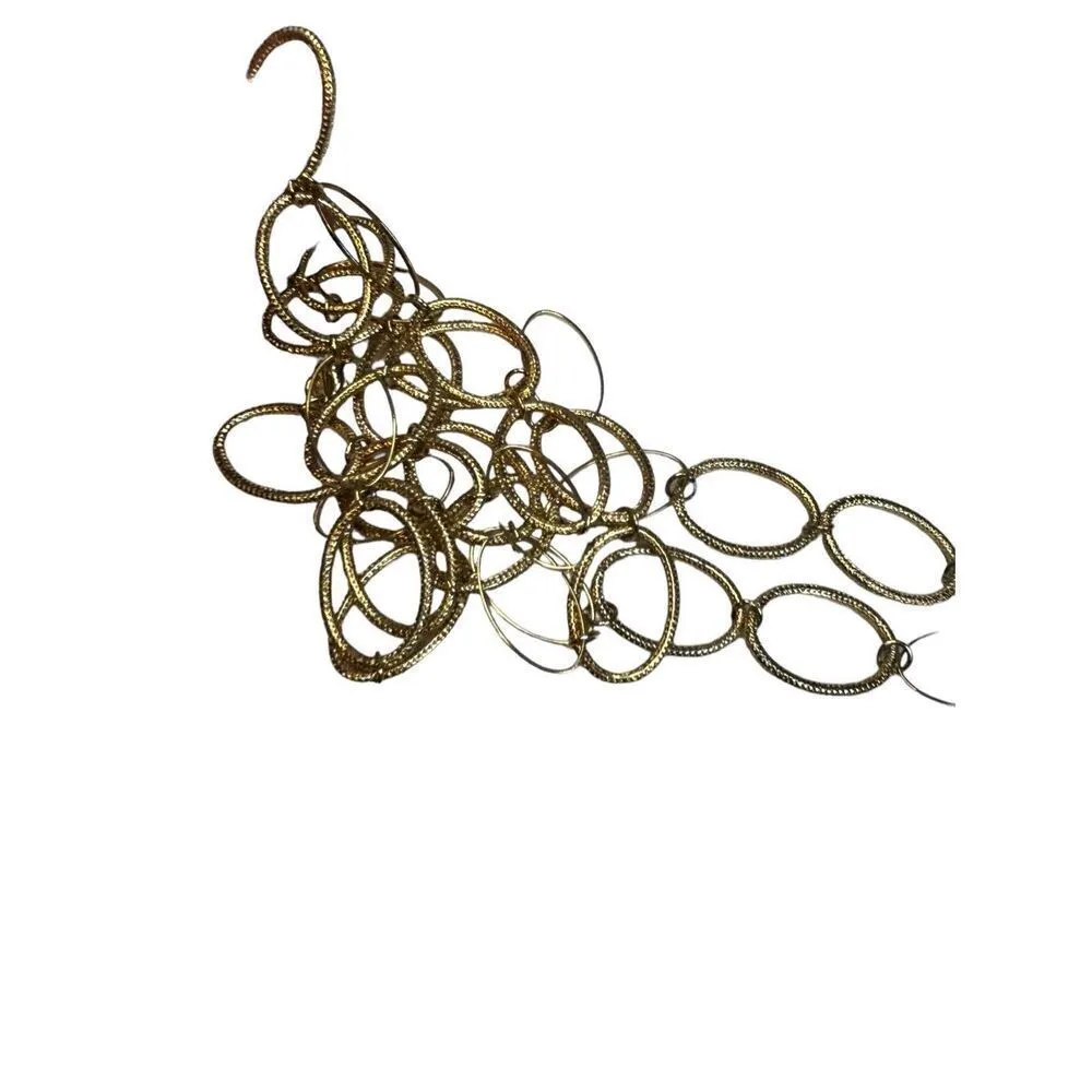 Olia signed Golden ring chain link long necklace Gold - Image 8