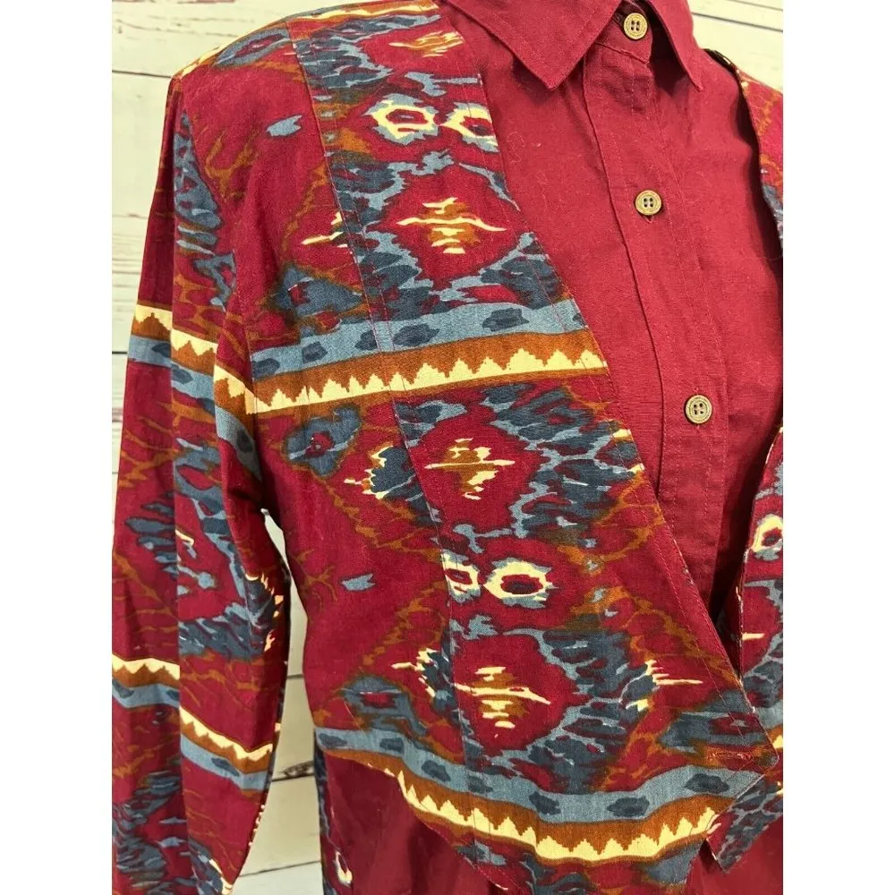 NWT Ozark Mountain Shirt Western Cowgirl Southwestern Vintage Medium Rodeo Women Red - Image 5