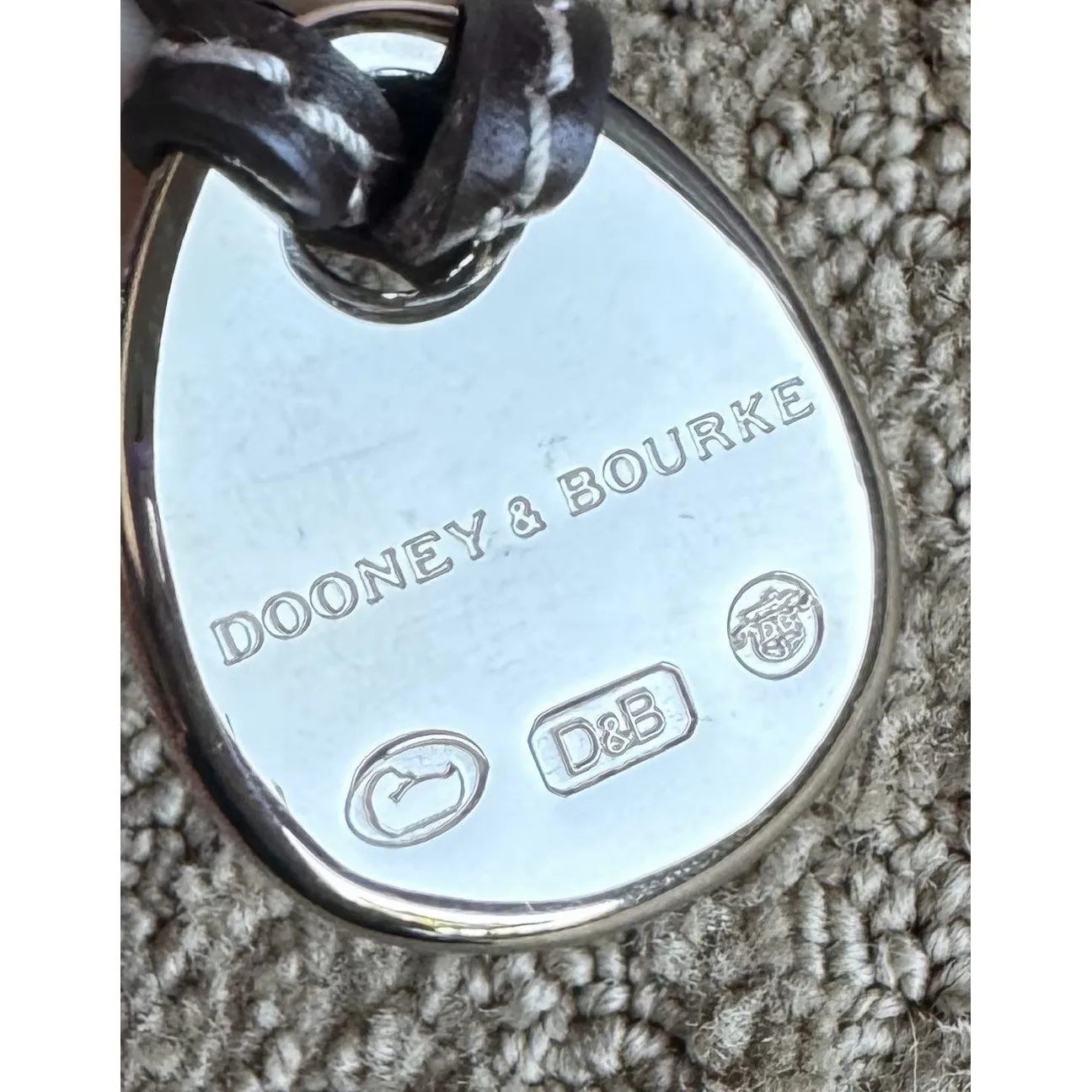 Dooney & Bourke Crossbody Handbag Logo Fabric Classic Orange Dark Brown Leather - Image 6