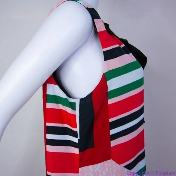 NEW SLNY floral‎ print tie neck color block sleeveless dress, 20W - Image 14