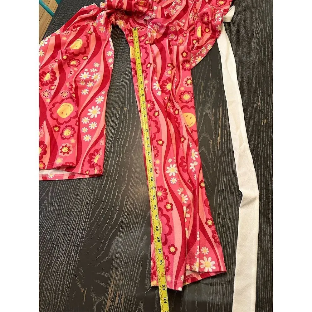 Smiley Movement Women's Pink Halter Maxi Dress 1X Abstract Swirl Floral Print - Image 10