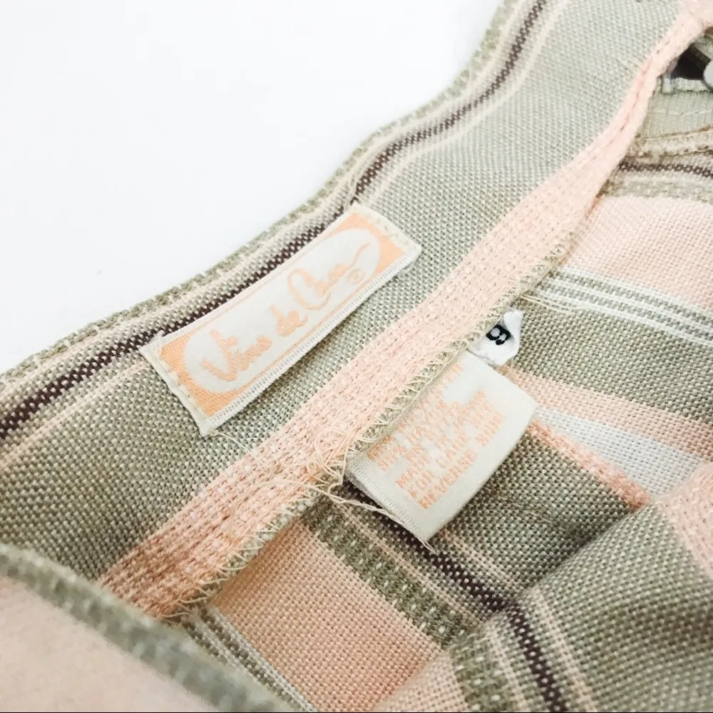 Vintage Vino de Casa Striped Woven Midi Skirt | Size S White - Image 16