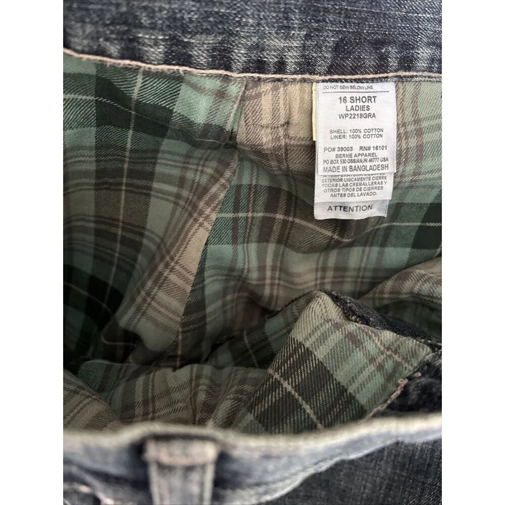 Berne Quarry Flannel Lined Jeans Mid Rise Straight Womens 16 Short Blue Size undefined - Image 6