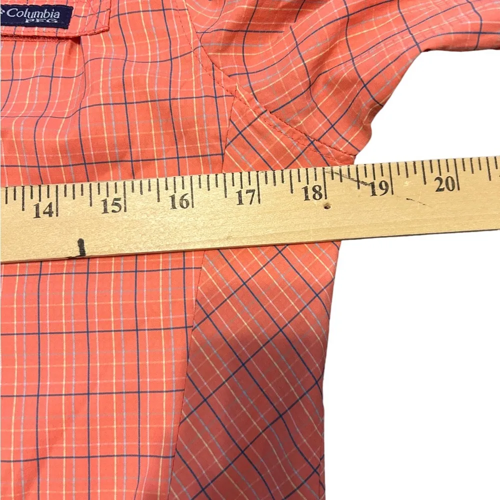 Columbia orange plaid buttons down shirt size small - Image 4
