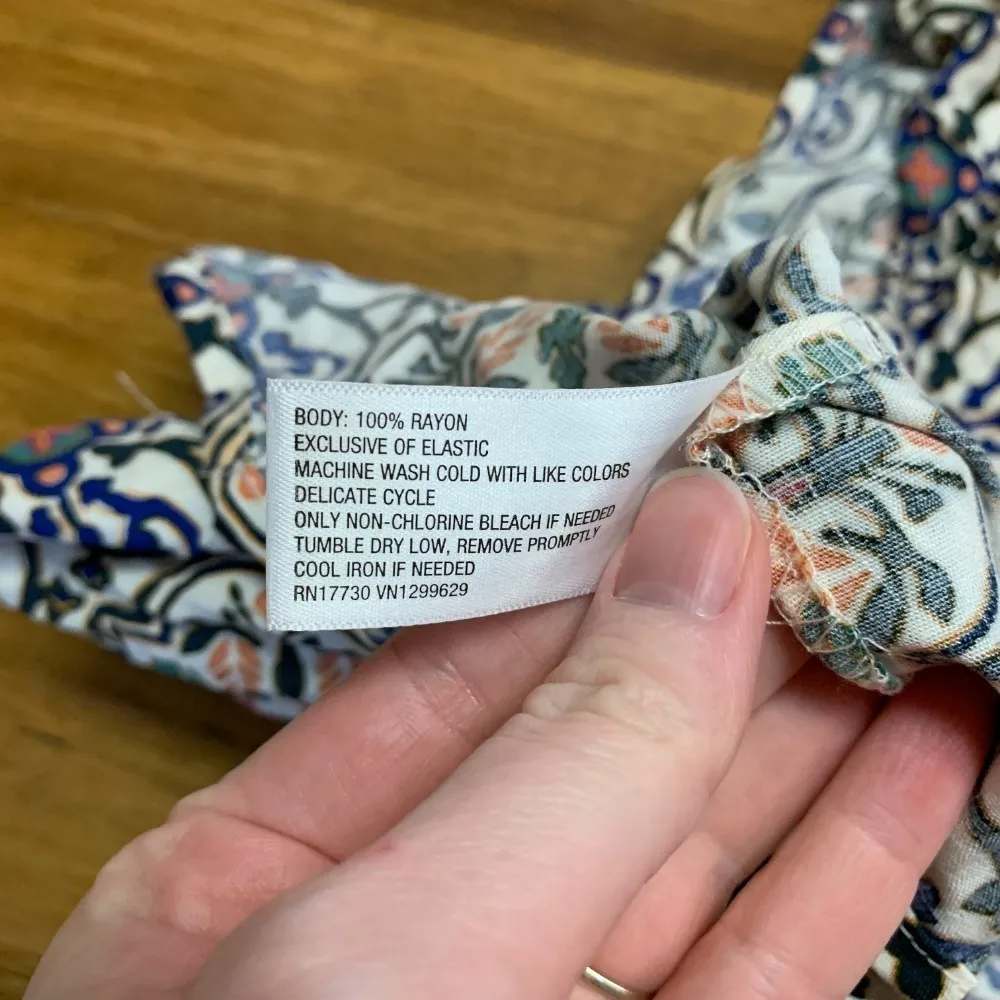 Knox Rose Maxi Dress Women XS One Shoulder Smocked Tile Print Casual Tiered Long - Image 6