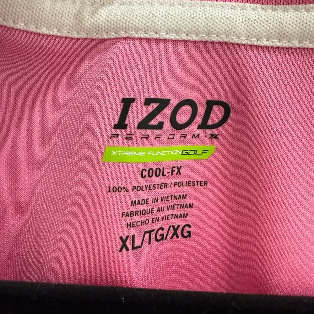 IZOD Performance Golf Pink and White Polo Shirt XL DriFit Cool Fx - Image 2