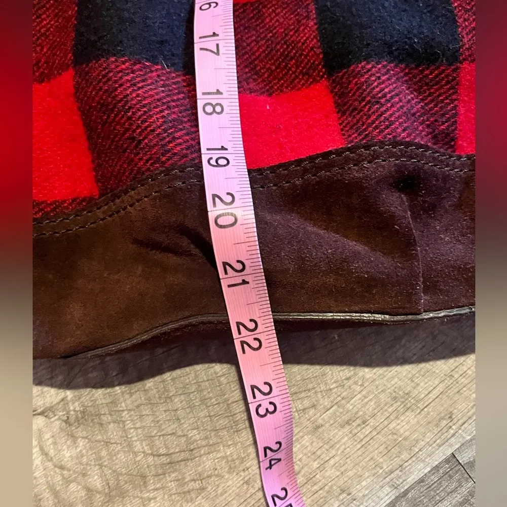 100% Wool Red Buffalo Check Purse, Magnetic Closure, EUC - Image 7