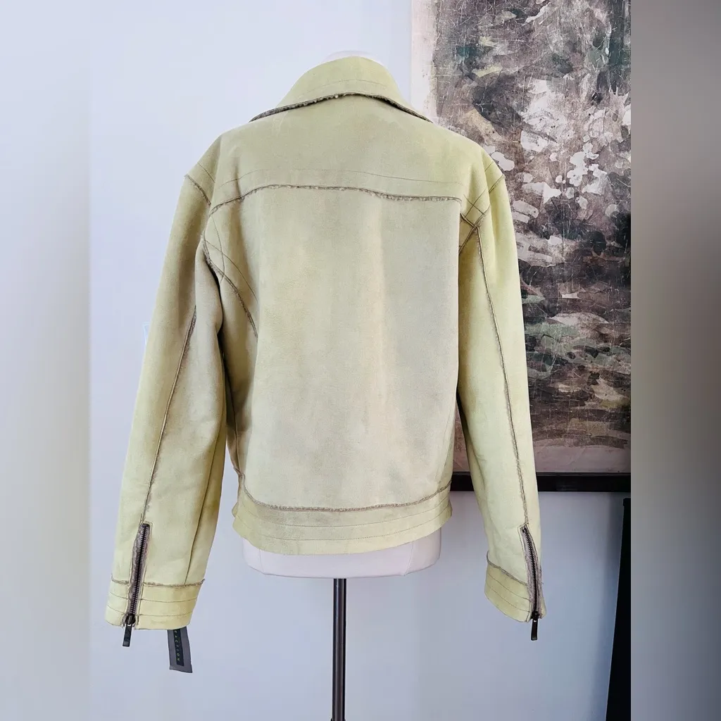 Kenneth Cole Reaction Faux Suede Sherpa Jacket in Khaki Size Medium NWT - Image 10