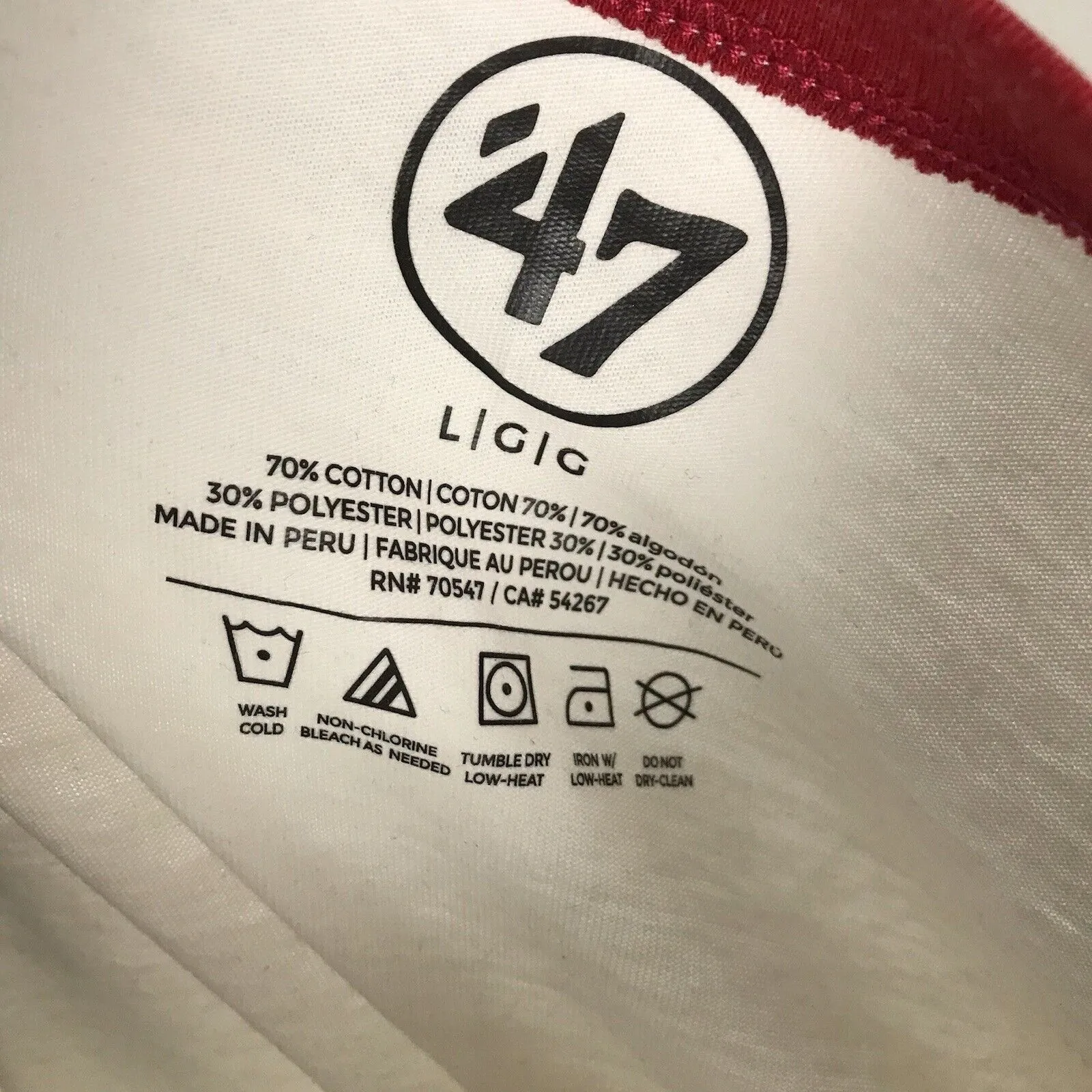 '47 Women's NFL New England Patriots Raglan Shirt Tee Blue Red White Splitter - Image 7