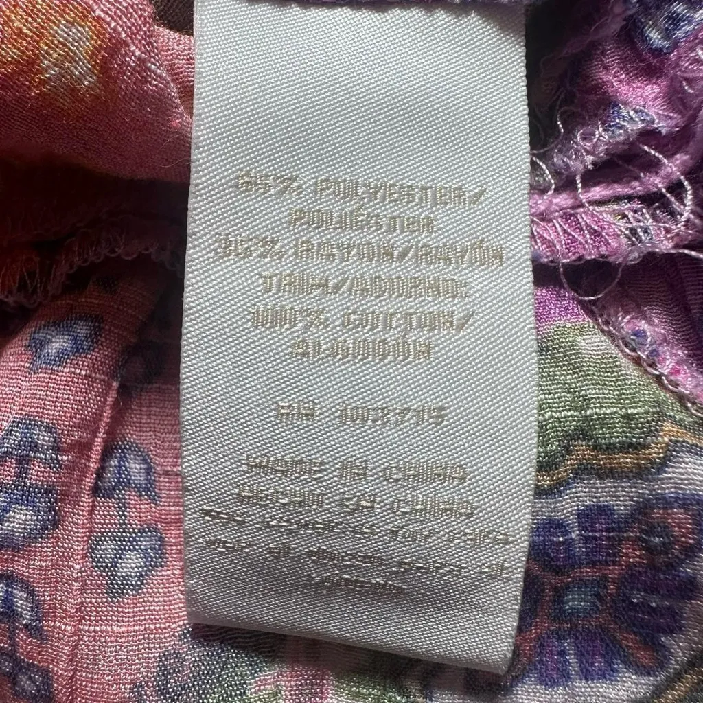 Boho Bohemian peasant top shirt blouse abstract mandala hippie flower child top - Image 4