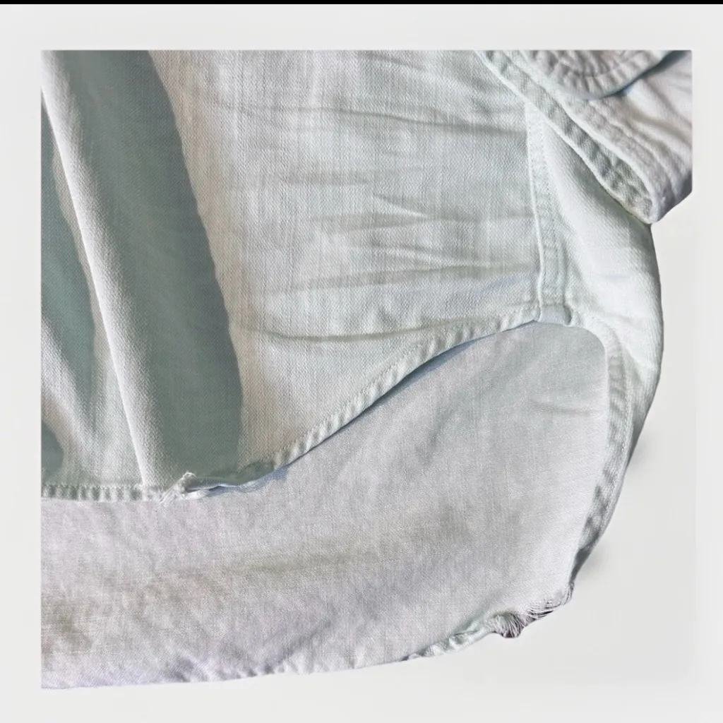 Frank & Eileen EILEEN Famous Denim Relaxed Button-Up Shirt in Mint Green M $278 - Image 12