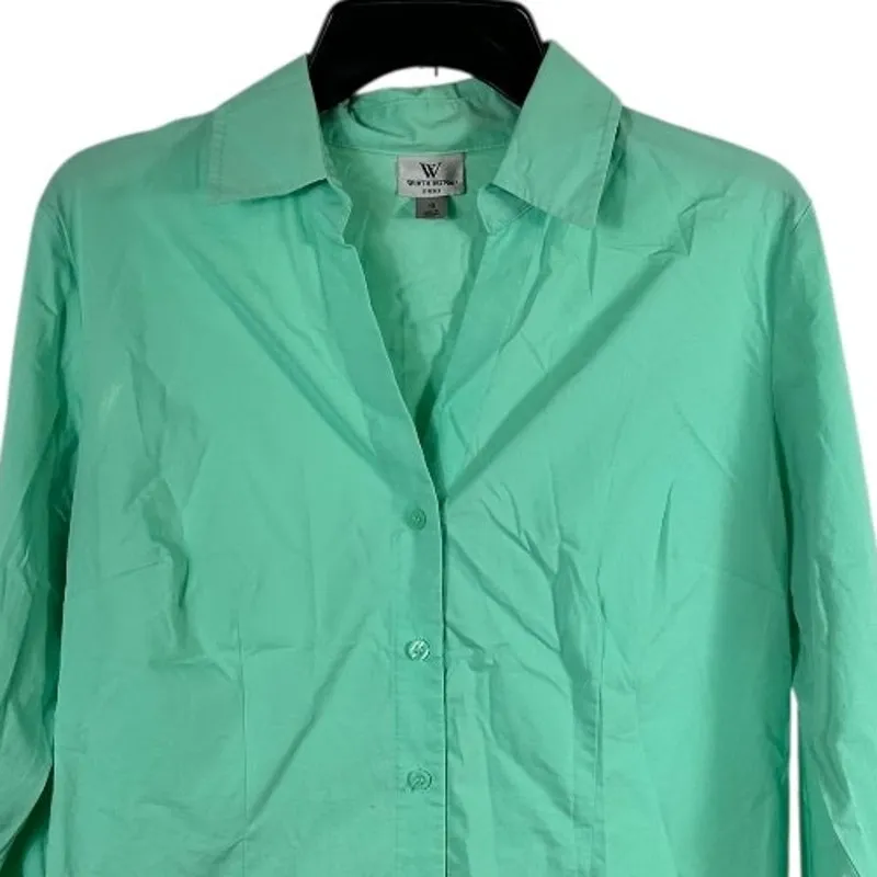 Worthington Pastel Green Button Up Shirt Size 10 - Image 6