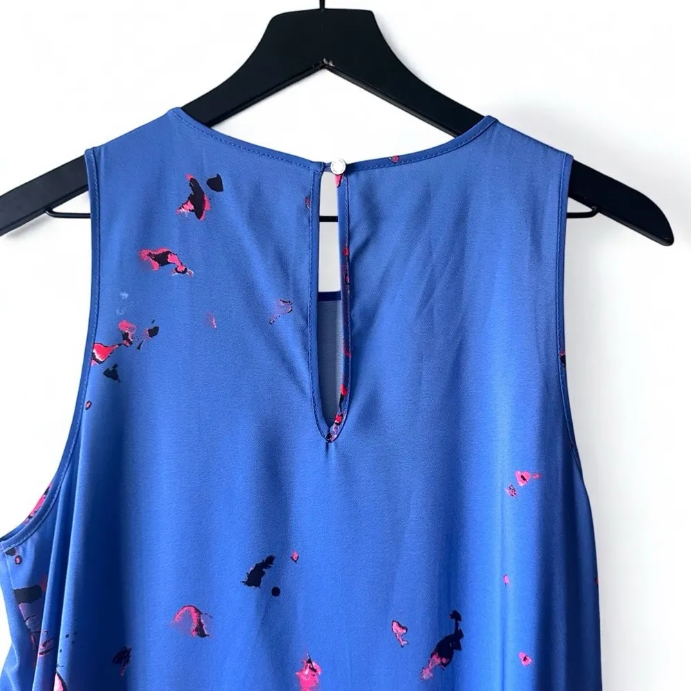 Rachel Roy Blue African Violet Floral Scarf Print Dress Women's Size M Size M - Image 4