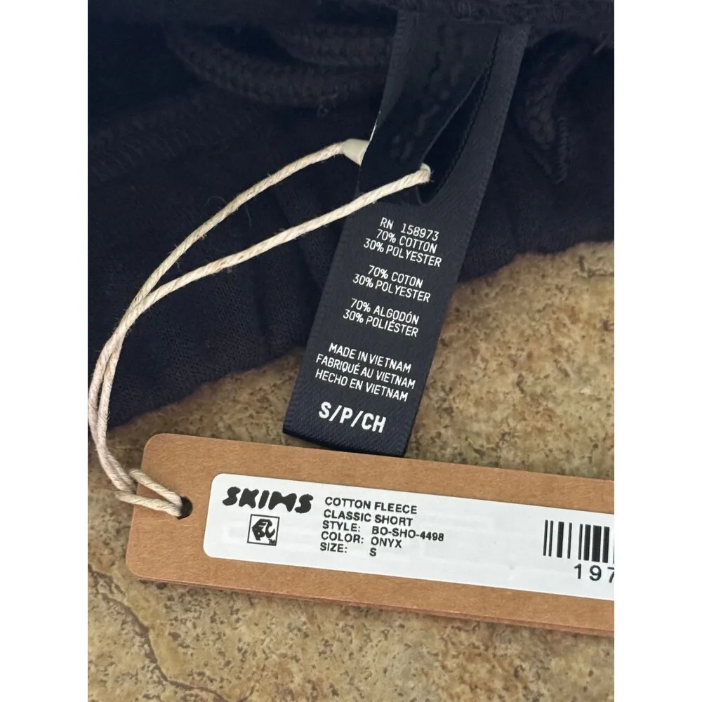 SKIMS  Cotton Fleece Classic Shorts Onyx Size Small - Image 12