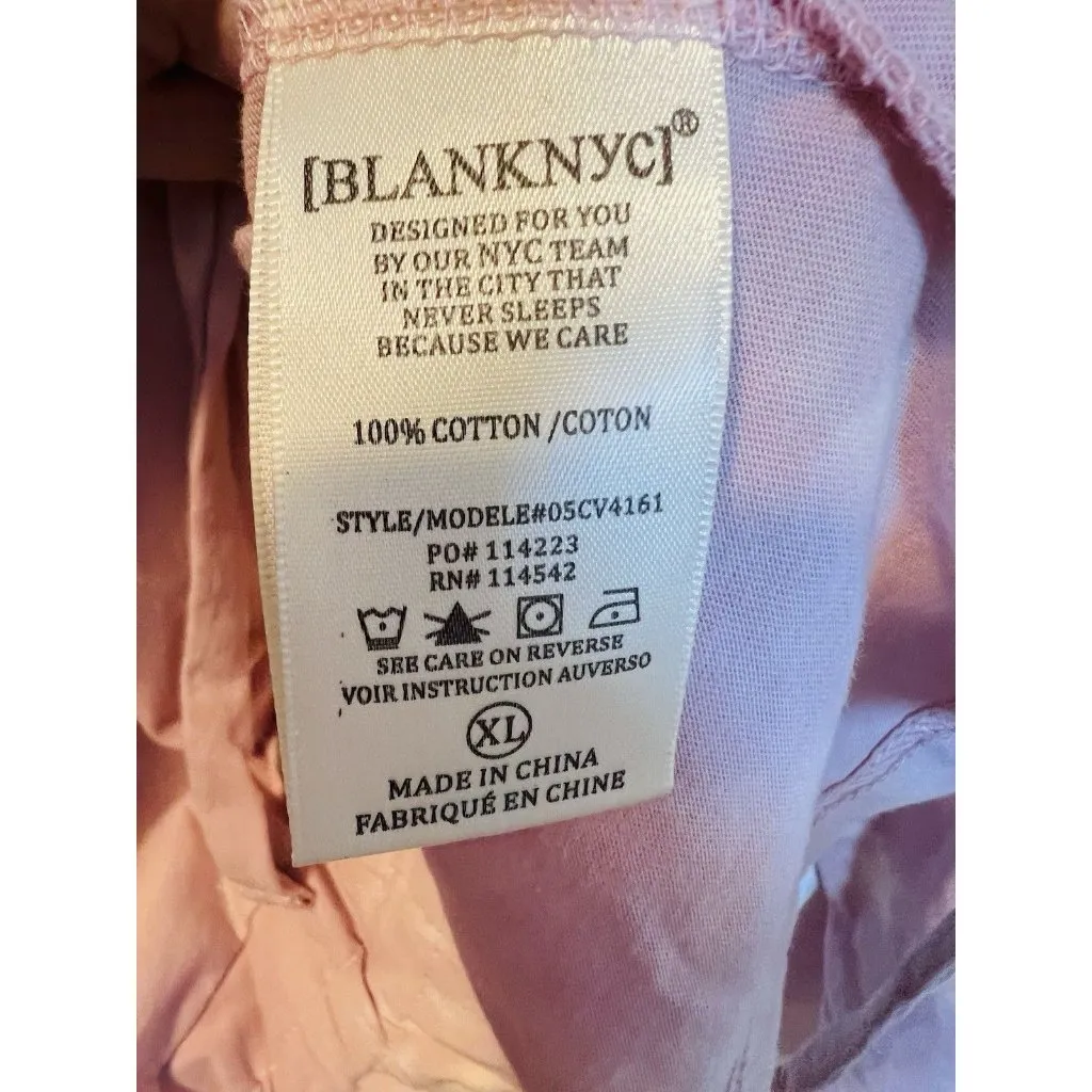 Blank NYC Rosewater Tie Dyed Hoodie Pink Size XL Cropped Lightweight 100% Cotton - Image 8