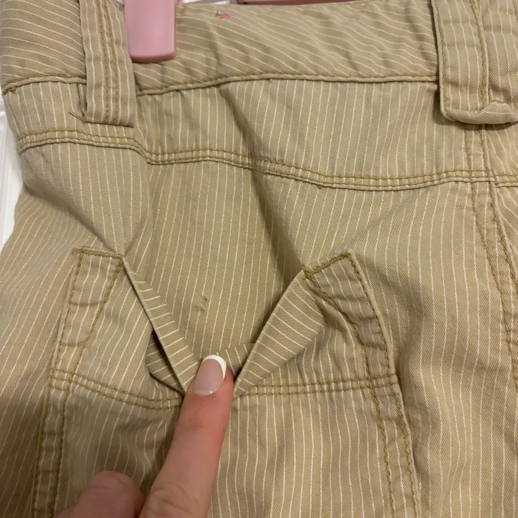 American Eagle Y2K Early 2000’s Tan & White Stripe Low Rise Pants - Image 11
