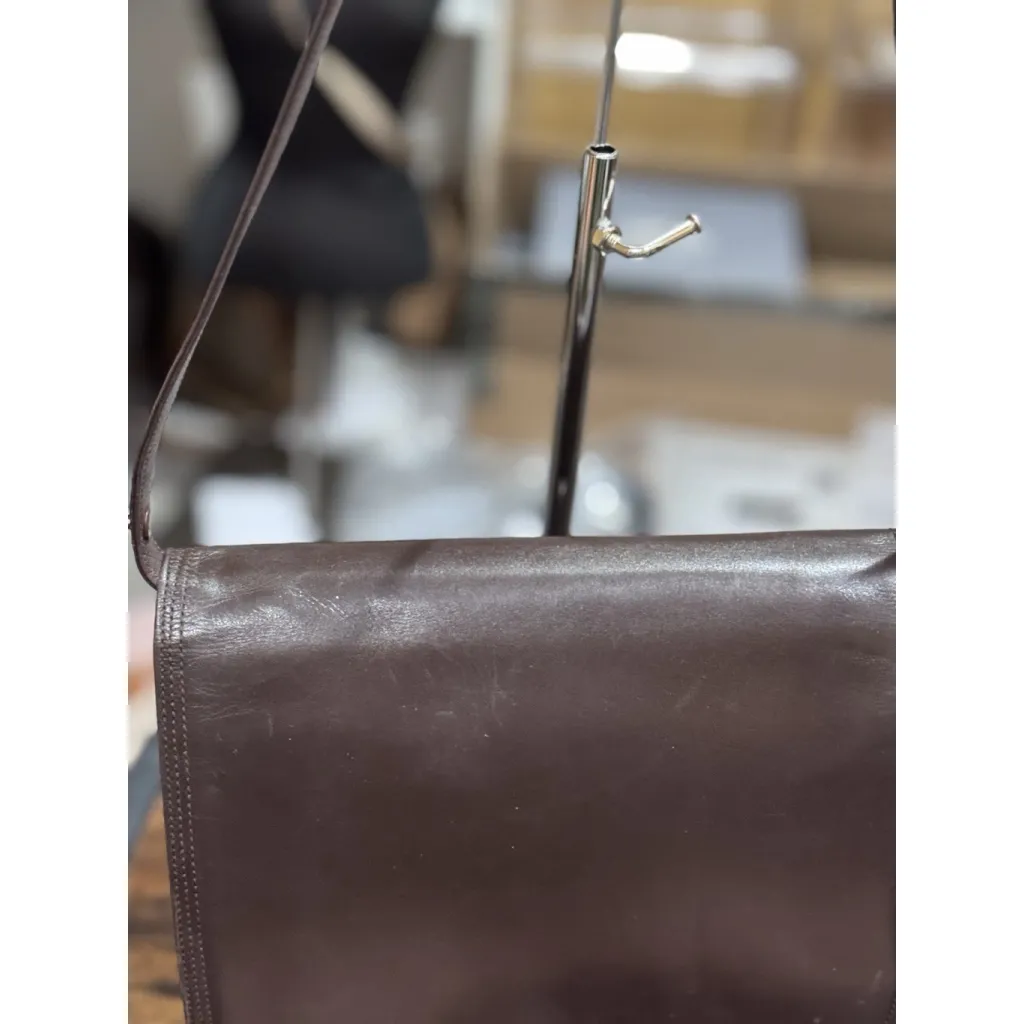 Yves Saint Laurent Vintage Brown Leather Flap Bag 1970-1980 - Image 4