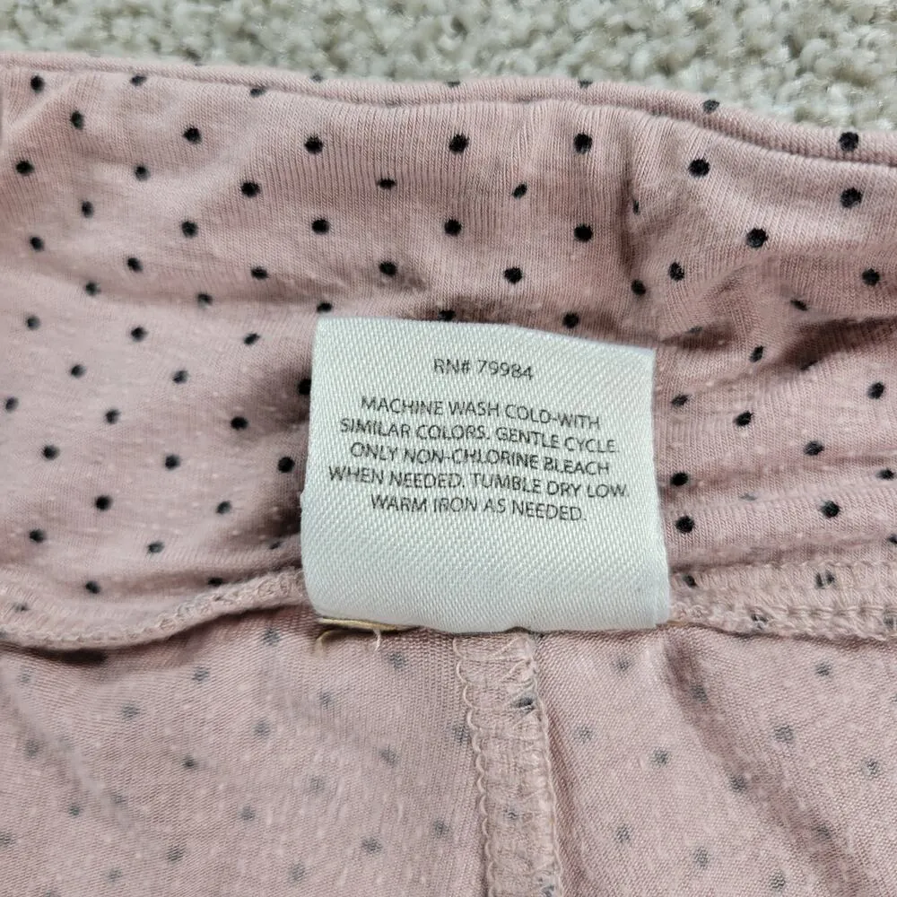 Soma Cool Nights Pajamas Womens XL Mauve Polka Dot Button Down 2 Piece Set Pink - Image 12