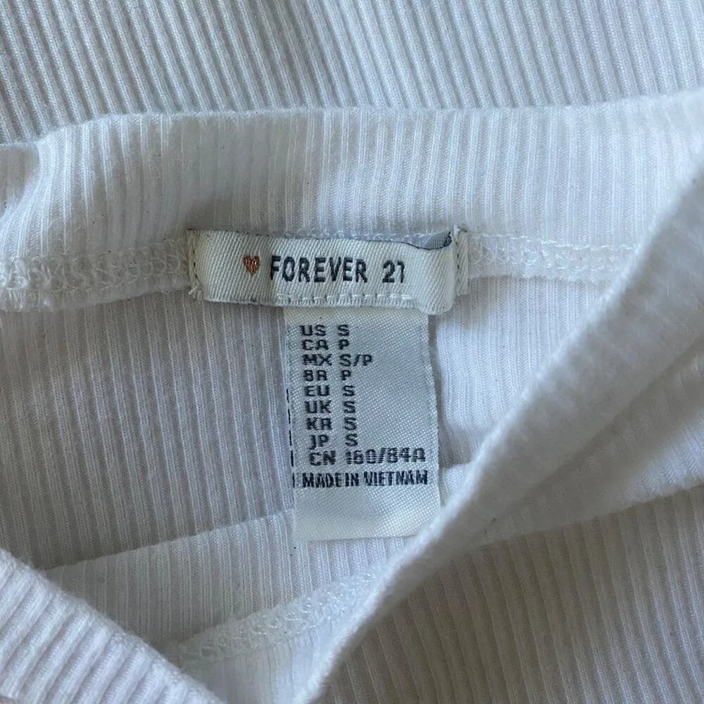 Forever 21 top short sleeve‎ ribbed casual lounge size S - Image 8