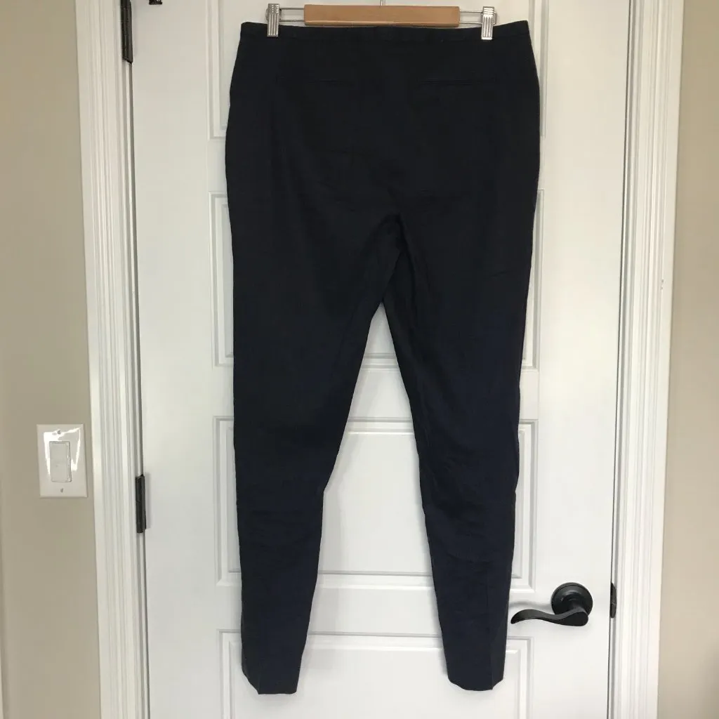 Elie Tahari Women's Linen Blend Dress Pants Trousers Navy Black‎ Women's Size 12 - Image 4