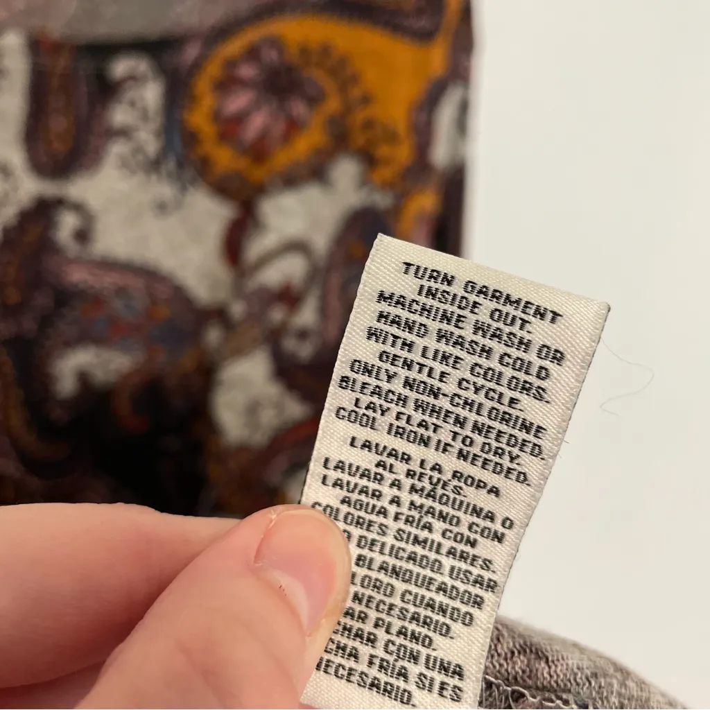 NEW NWT ZAC RACHEL Plus Size Gray Black Purple Paisley 3/4 Sleeve Boho Tunic Top - Image 11