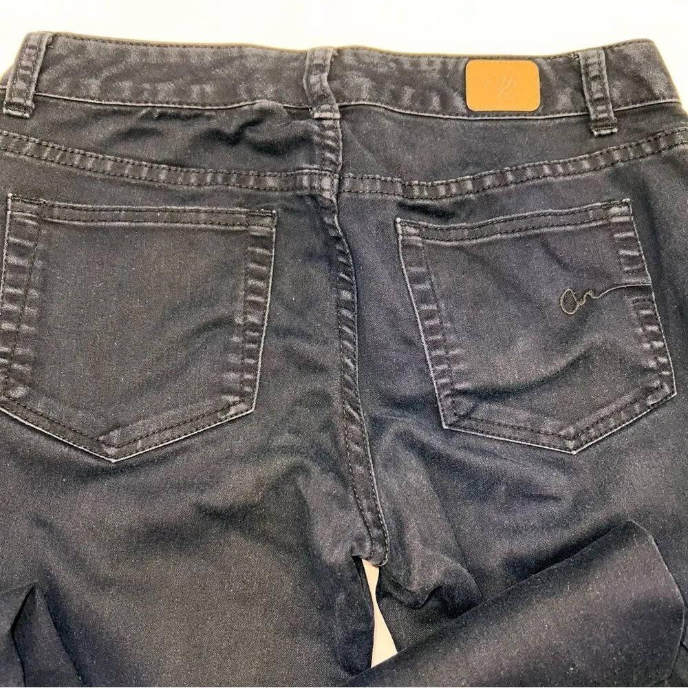 American Rag Curvy Juniors Dark Blue Denim Jeans Mid Rise Skinny Leg Size 5R - Image 8