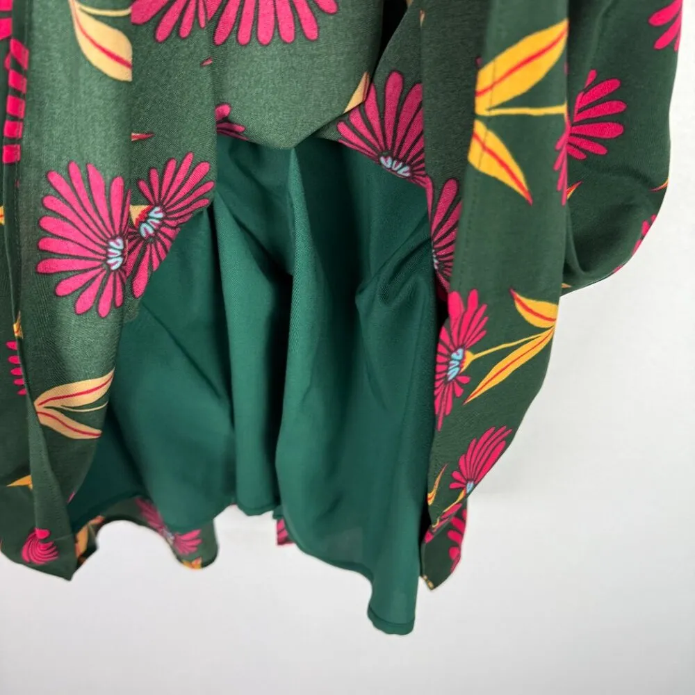 NWT ModCloth Truly You Floral Fit And Flare Dress Forest Green Size XXS NEW - Image 7